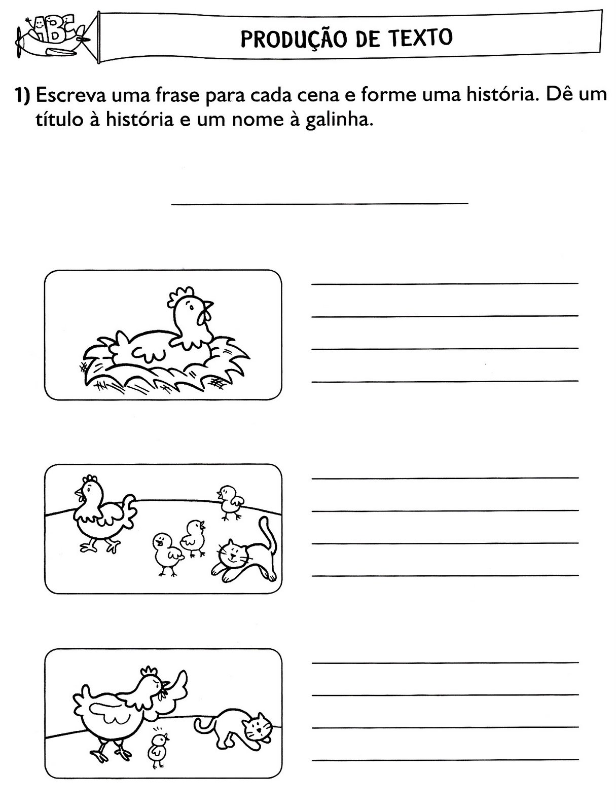 www.ensinar-aprender.blogspot.comprodução textual ilustrada - a galinha