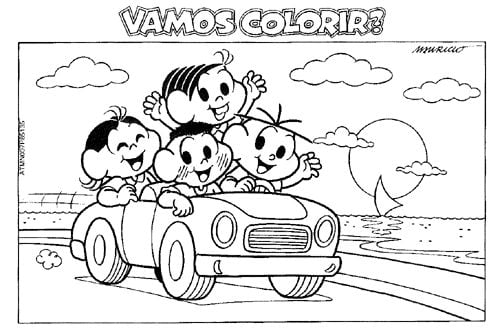 Livro para colorir turma da Monica 101, folha de pintar, livro 101desenho Dinossauros  colorir,desenho infantil