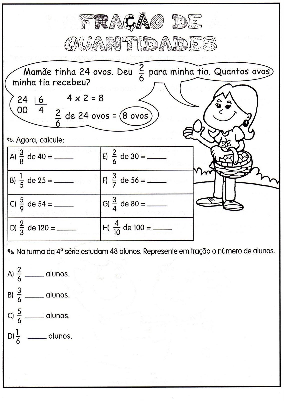 fração de quantidades