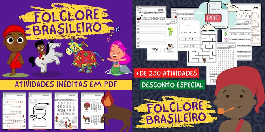 Apostila com atividades sobre o folclore brasileiro