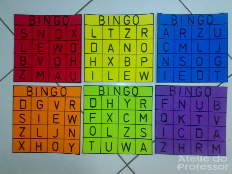 Bingo das letras do nome para trabalhar o alfabeto na Educação