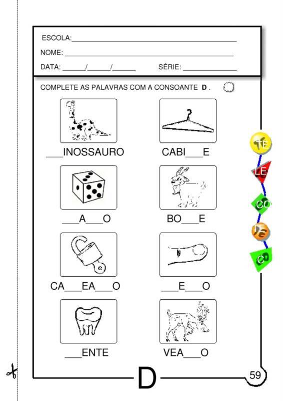 Atividades didáticas Letra D